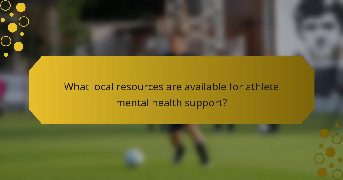 What local resources are available for athlete mental health support?
