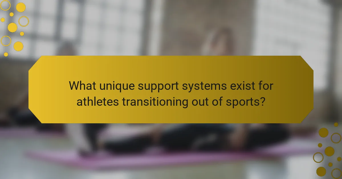 What unique support systems exist for athletes transitioning out of sports?